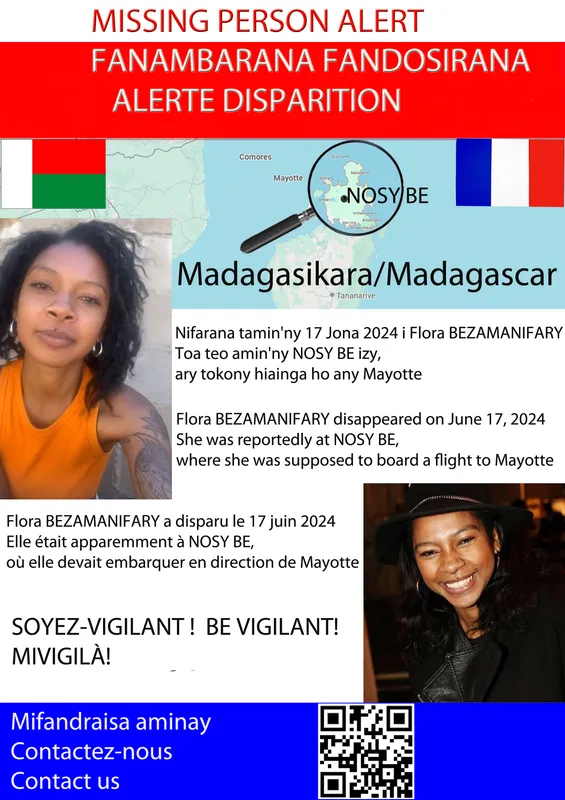 avis de disparition de Flora Bezamanifary